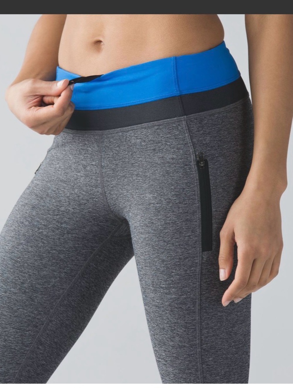 Women’s Gray Performance Leggings with Blue LULULEMON Sz 8